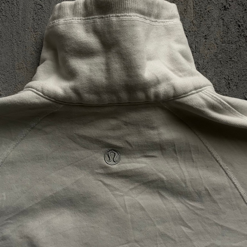 Vintage Lululemon Zip Up sweatshirt Women Size 10 White 2000s - Picture 5 of 9
